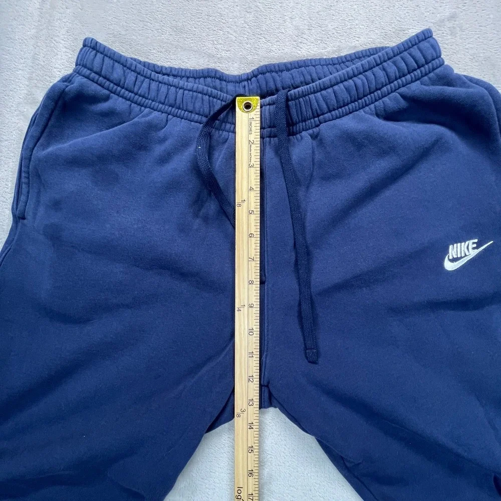 Nike Sportswear Club Fleece Sweatpants Mens Large Blue Swoosh Logo Drawstring